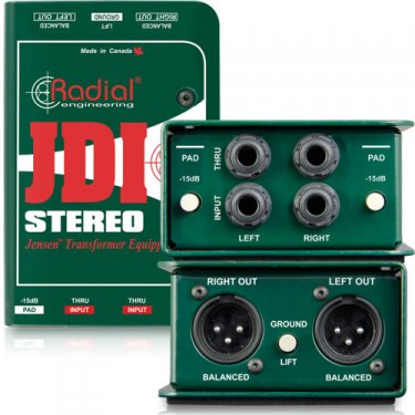 辽宁Radial,JDI Stereo,立体声非平衡输入无源DI直插盒,DI盒,隔离变压器