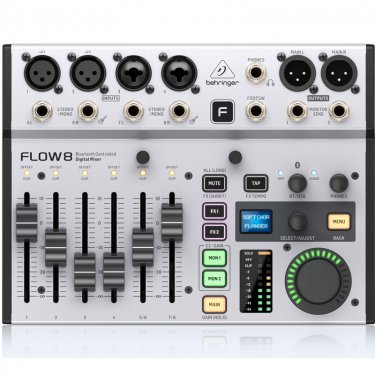 辽宁百灵达 Behringer Flow-8 数字调音台 数字直播调音台 带效果 蓝牙 数字 直播 录音 声卡调音台