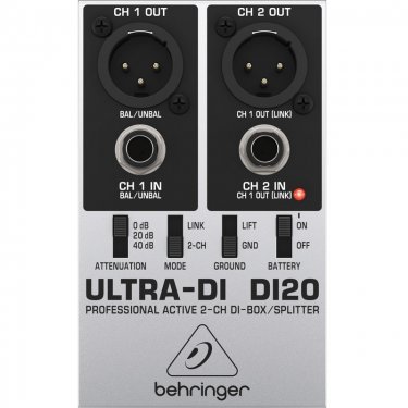 辽宁百灵达 Behringer DI20 DI盒 有源2路DI盒 线路信号转平衡乐器 di盒 非平衡信号转平衡